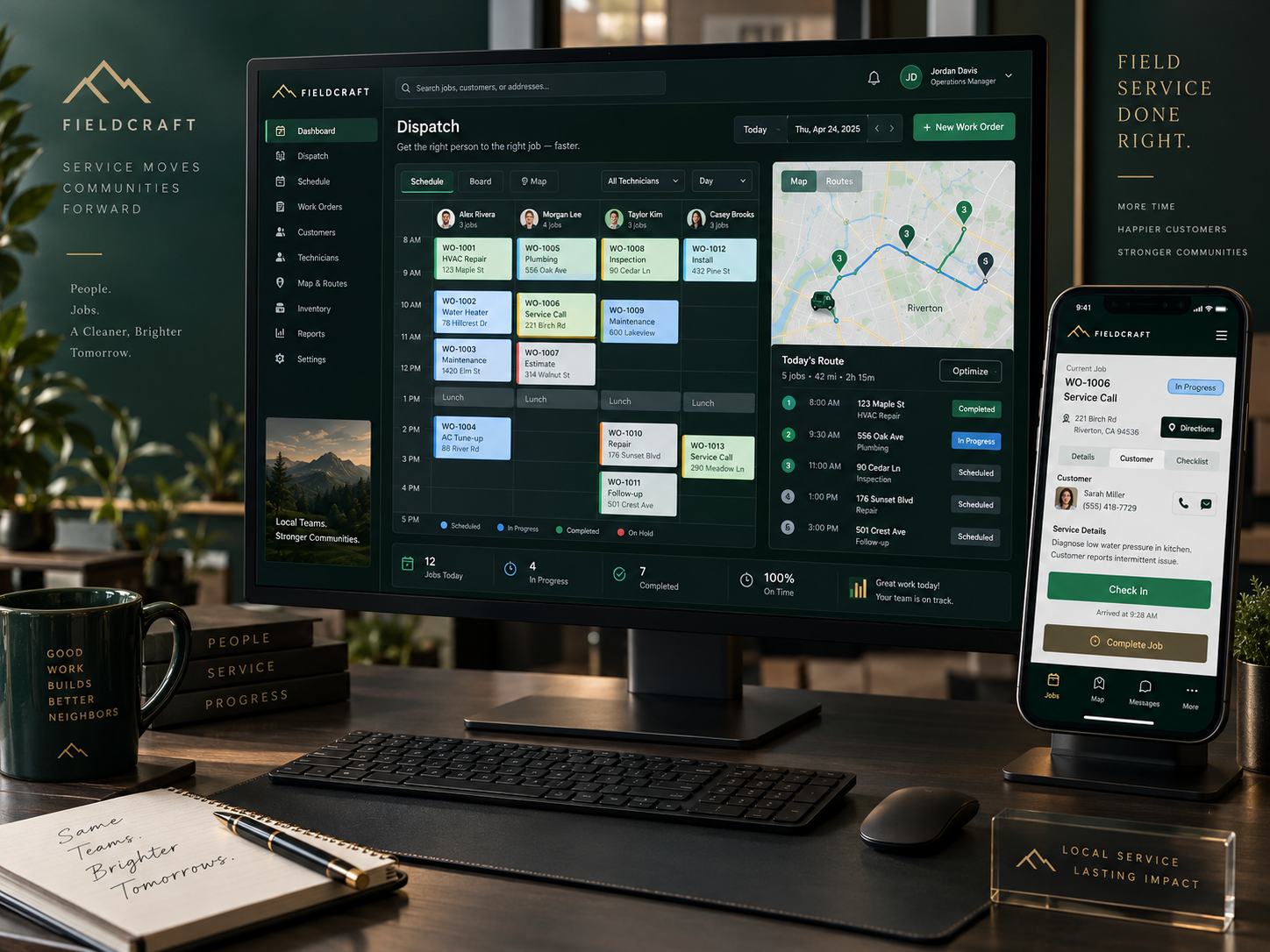 Field service dispatch and mobile work order system
